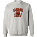 A light gray crewneck sweatshirt featuring a 'GAME DAY' football graphic on the chest