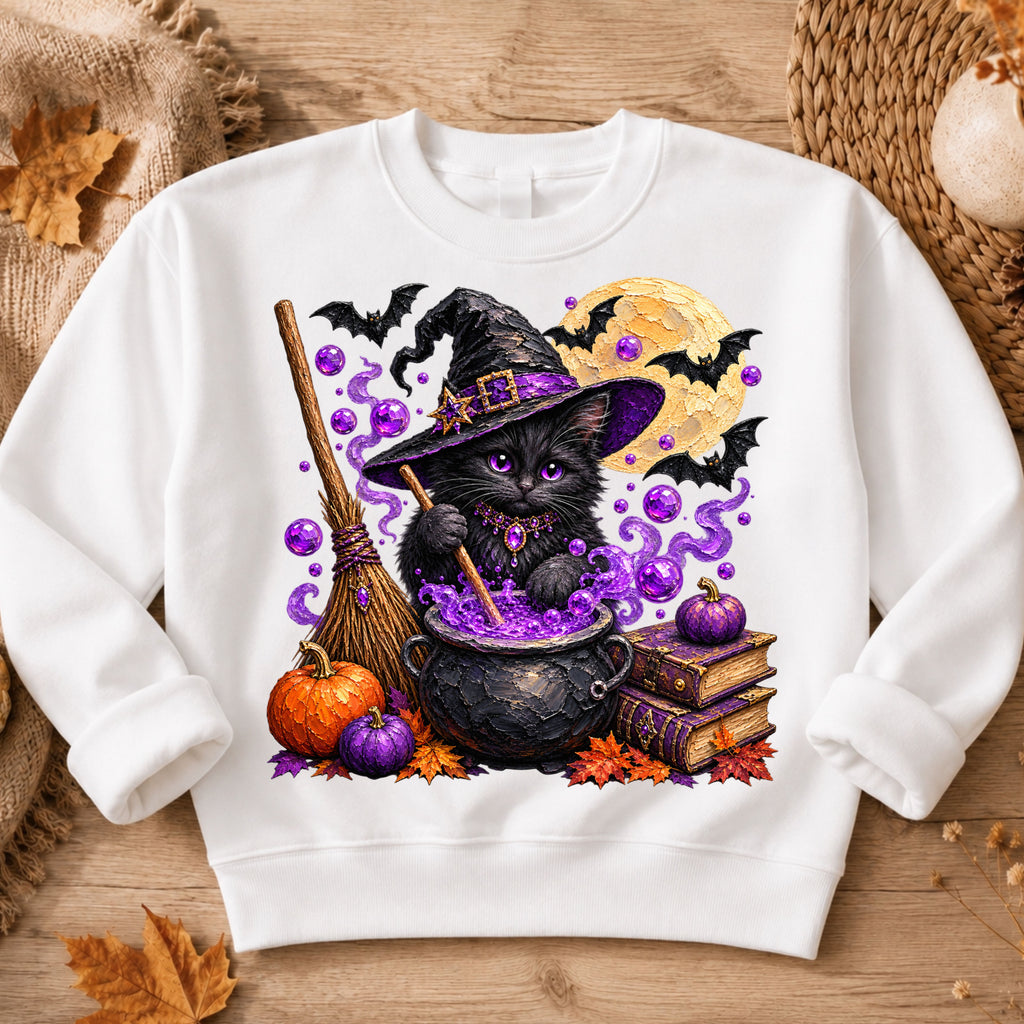 Witch Cat Halloween Sweatshirt